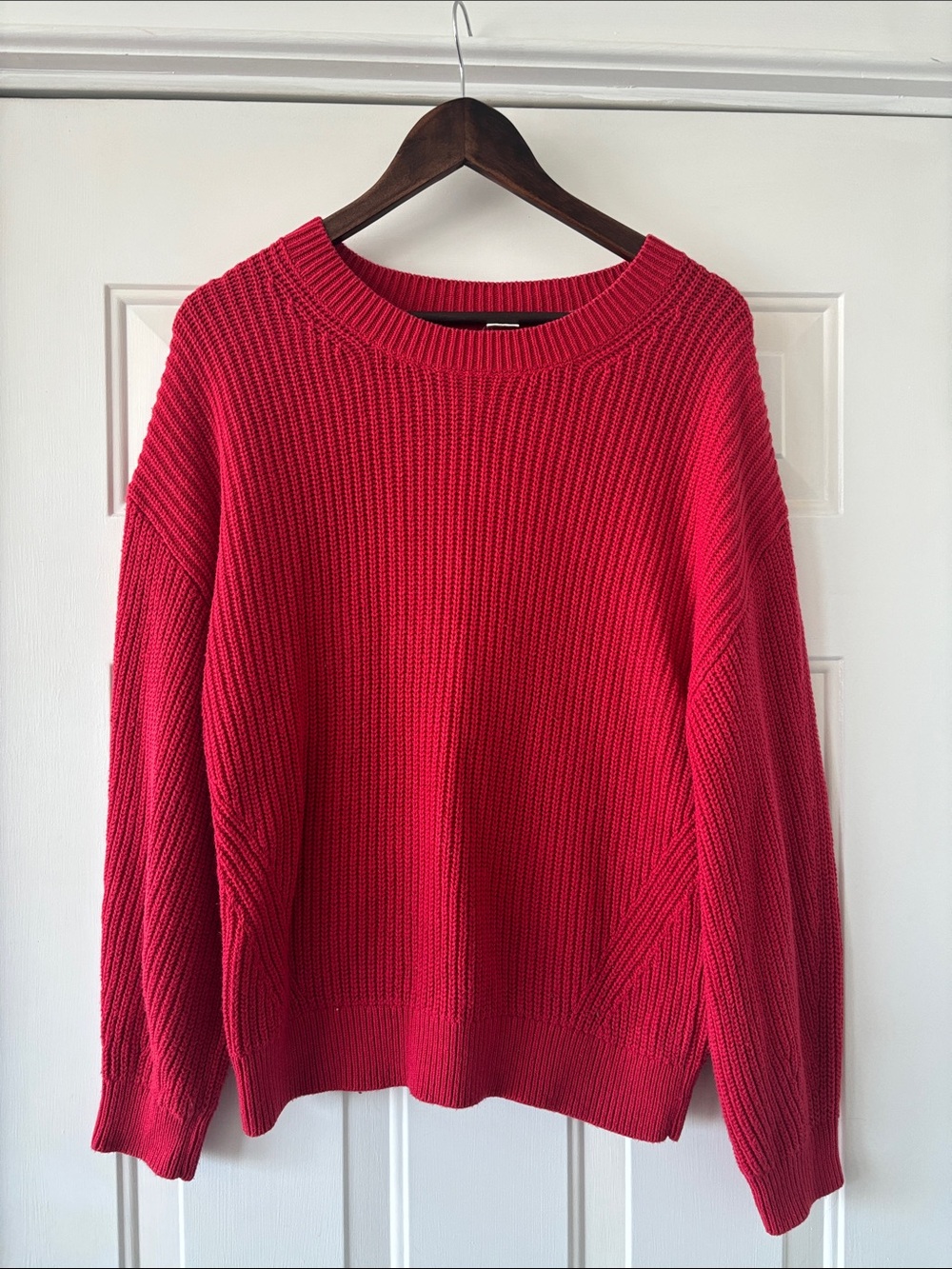 GAP Bright Red Ribbed Knit Sweater
